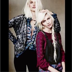 Free People Luxury Drippy Sequin Jacket